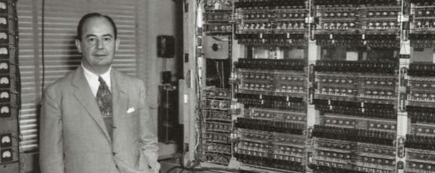 John von Neumann in front of the IAS computer, 1952