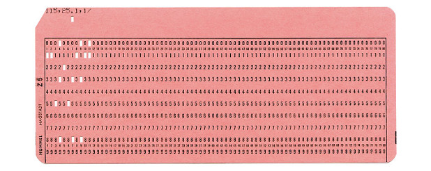 IBM punched card with 80 columns, 1928